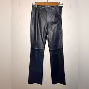 Moda International Black Leather Straight Leg Pants size 0